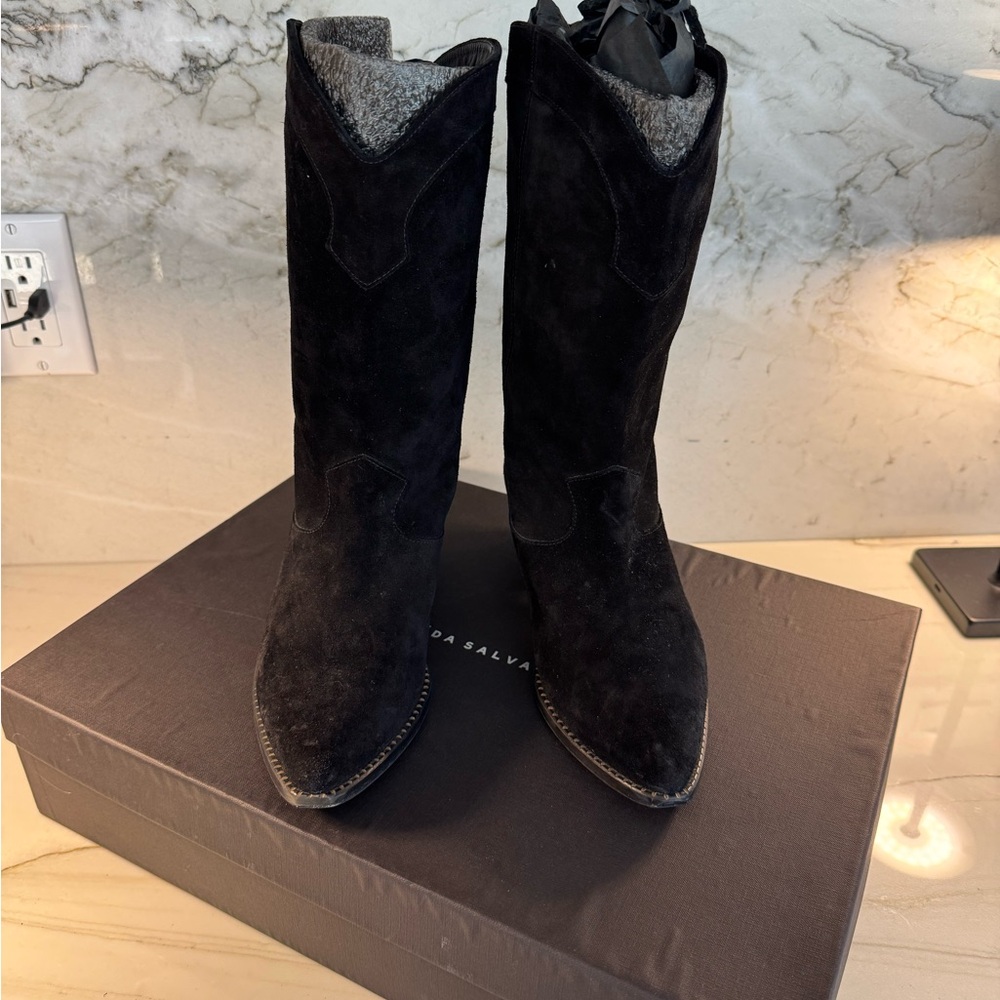 Freda Salvador Black Heeled Boots